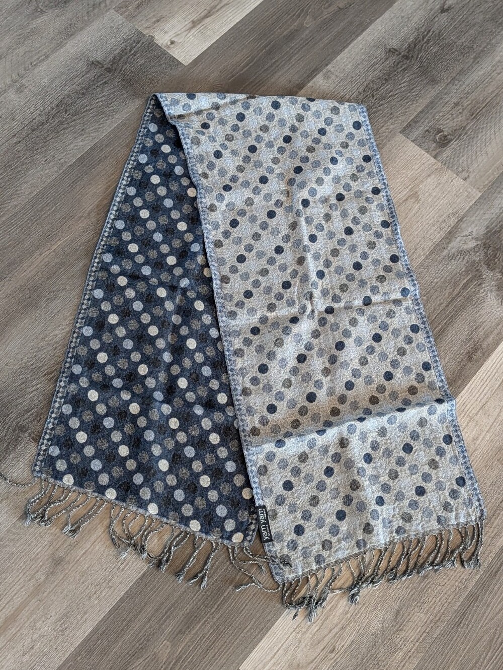 YAM YAM schals tucher denim blue woven wool scarf